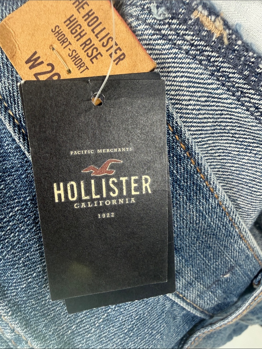 Hollister NWT High Rise Short Short Distressed Denim Shorts Frayed Size 3 / W26 - Picture 11 of 11